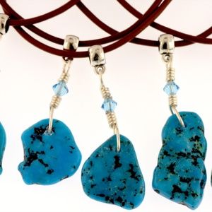 NWT Kingman Turquoise Wirewrap Leather Necklace